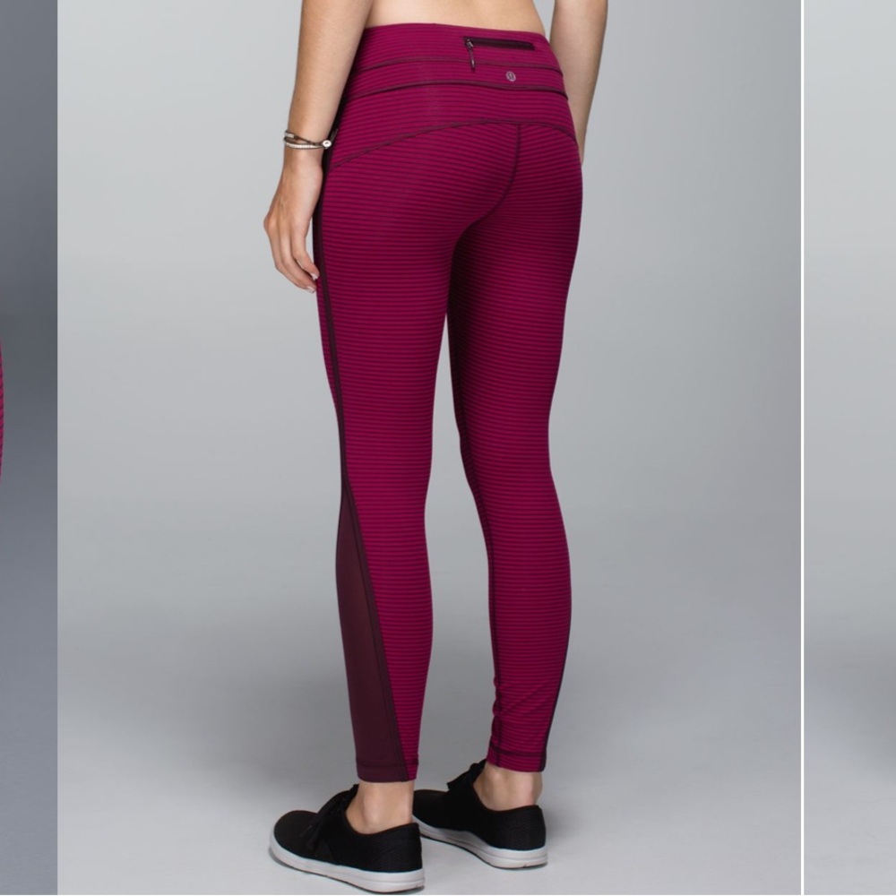 Lululemon Run: Pace Tight Hyper Stripe Bordeaux Drama Bumble Berry/Bordeaux 6